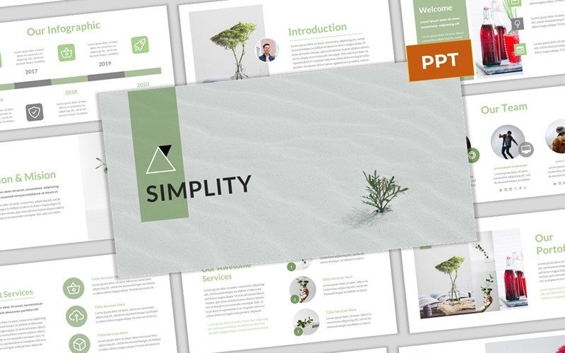 Simplity - Simple & Modern Business PowerPoint template PowerPoint Template