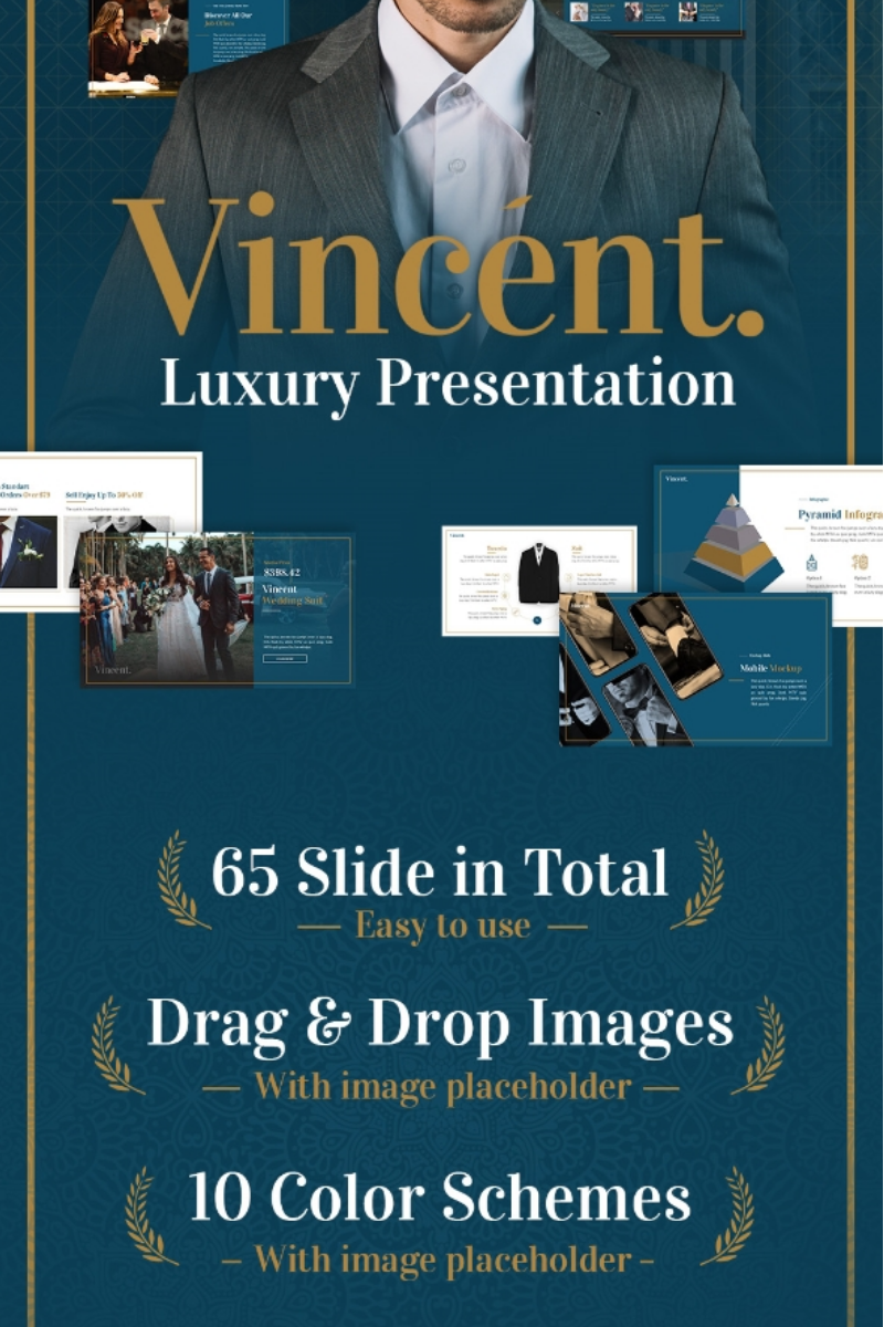 Vincent Luxury Presentation Fully Animated PowerPoint template