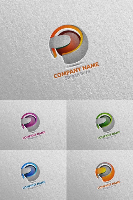 Template #97563 P Initial Webdesign Template - Logo template Preview