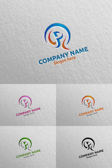 Template #97625 P Initial Webdesign Template - Logo template Preview