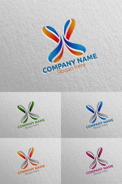 Template #97627 X Initial Webdesign Template - Logo template Preview