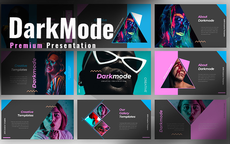 Dark Mode Creative PowerPoint template PowerPoint Template