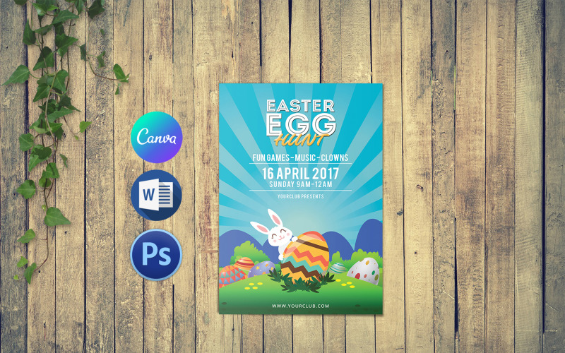 Easter Party Invitation Flyer Printable Template Corporate Identity