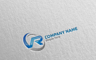 Letter V, R, VR Design 70 Logo Template
