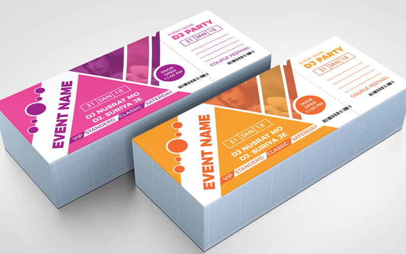 Night Party Event Ticket - Corporate Identity Template