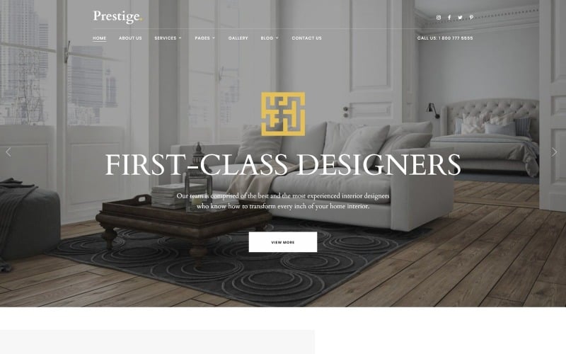 Prestige - Interior Design Studio Website Template