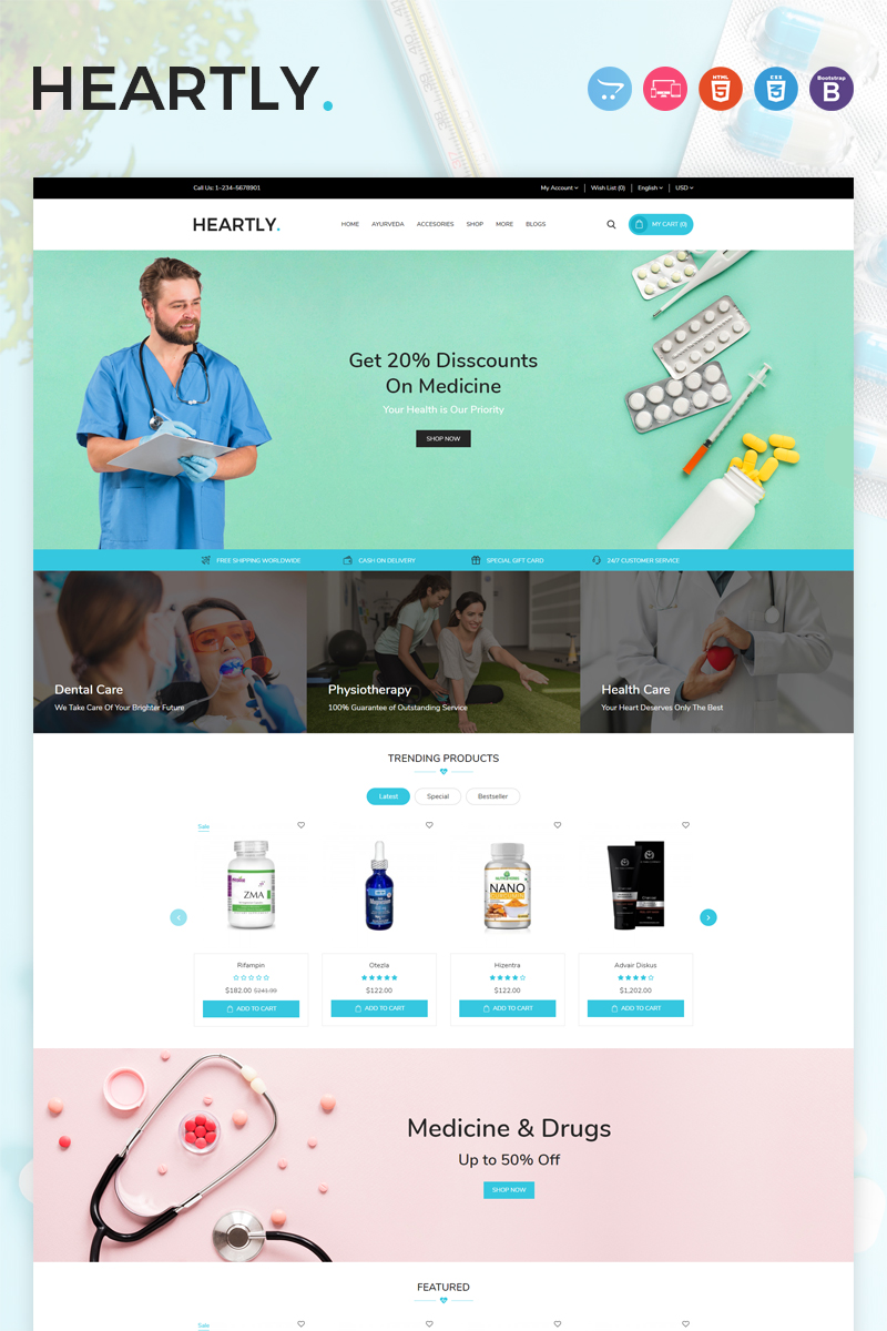 Responsywny szablon OpenCart Heartly #97751
