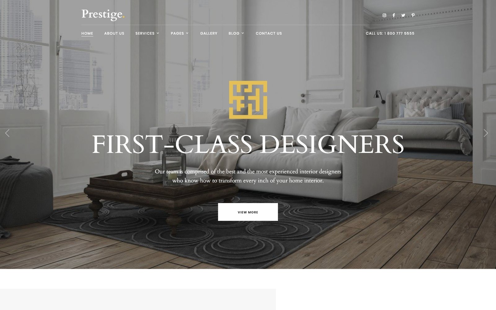 Website Vorlage namens "Prestige - Interior Design Studio" #97744