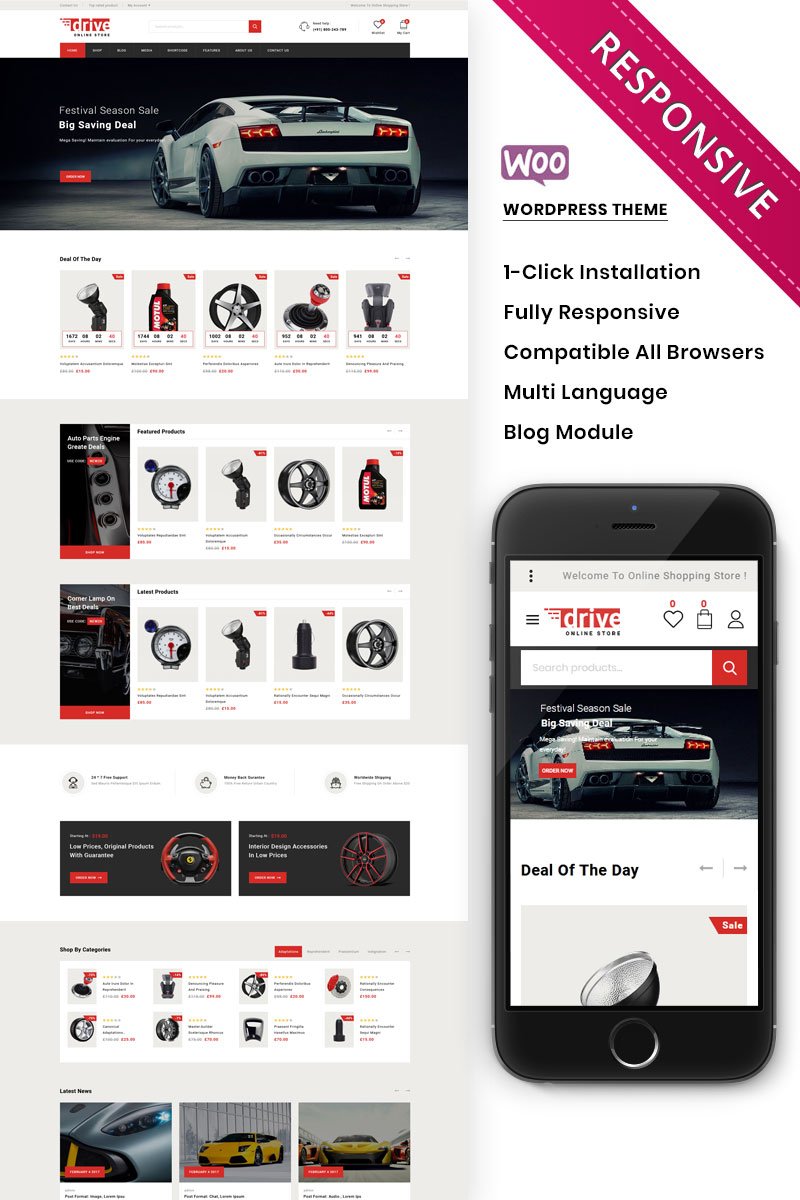 Drive - The Online Autoparts Store Premium WooCommerce Theme