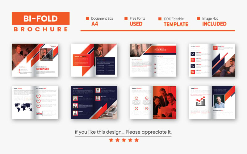 16 Pages Business Bi-fold Brochure Template Corporate Identity