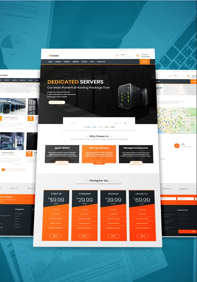Pixxles Hosting Template With Whmcs Wordpress Theme 97861 Images, Photos, Reviews
