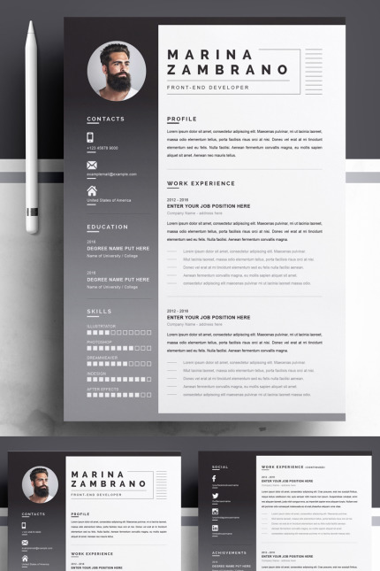 Template #97959 Page Resume Webdesign Template - Logo template Preview