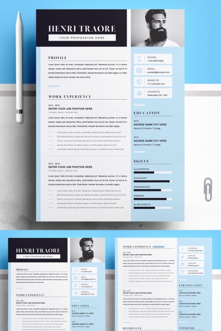 Template #97972 Page Resume Webdesign Template - Logo template Preview