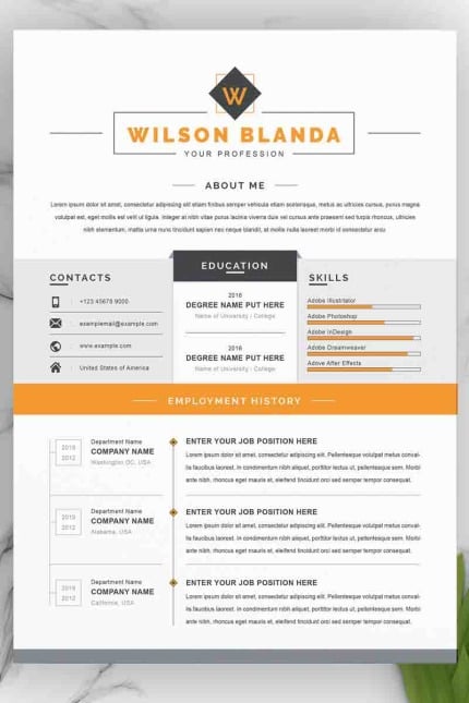 Template #97988 Page Resume Webdesign Template - Logo template Preview