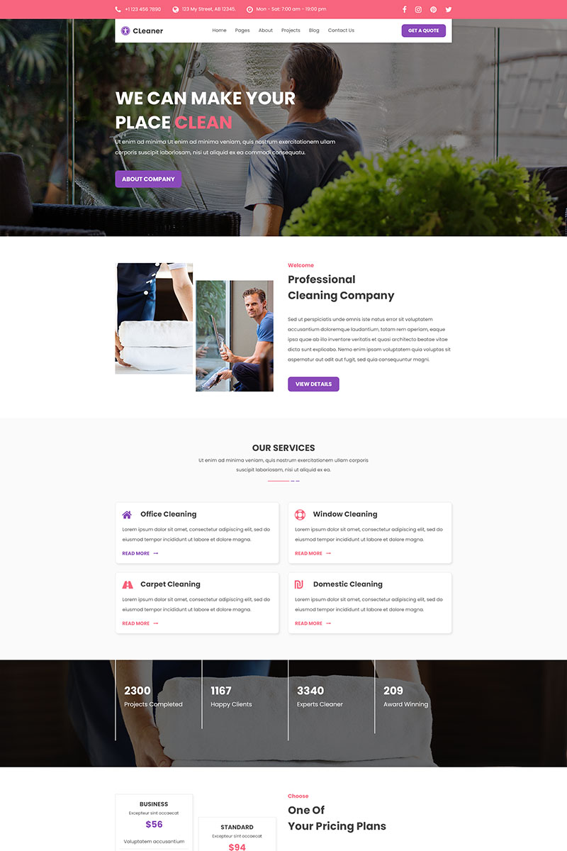 Cleaner - Cleaning Services PSD PSD Template #97995