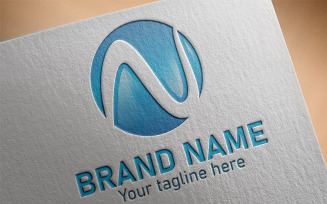 N Letter Design Logo Template