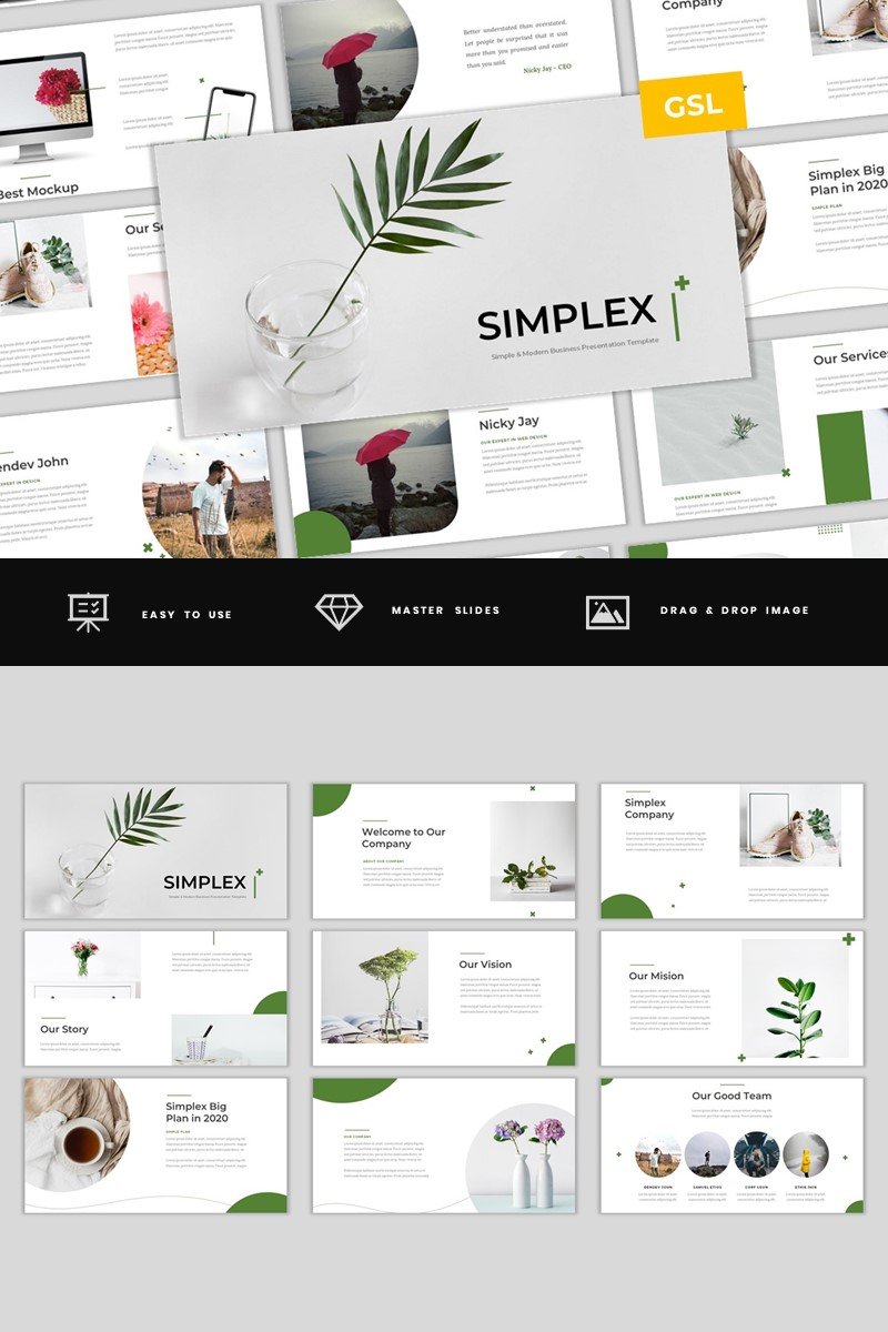 Simplex - Simple & Modern Business Google Slides Template Google Slides #97963