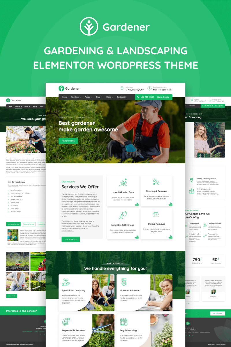 Gardener - Gardening and Landscaping WordPress Elementor Theme