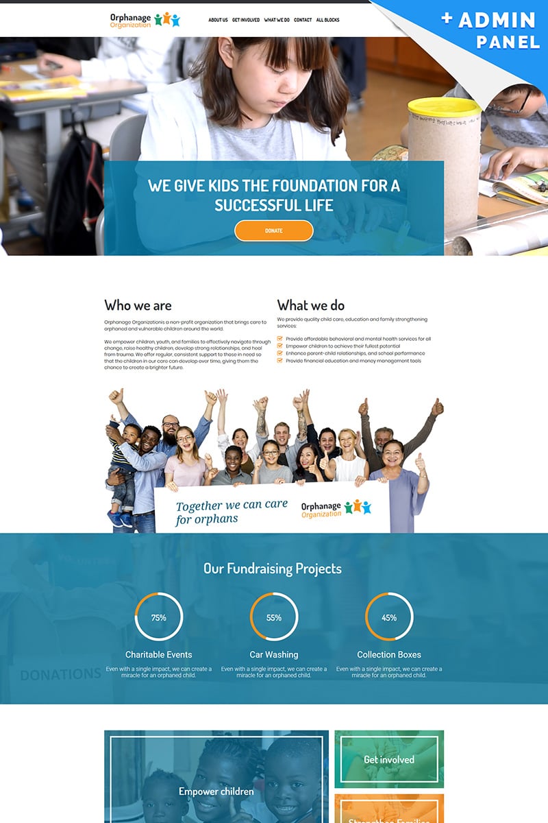 Landing Page Template namens "Orphanage - Charity Organization" #98032