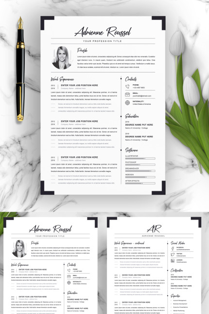 Template #98164 Page Resume Webdesign Template - Logo template Preview