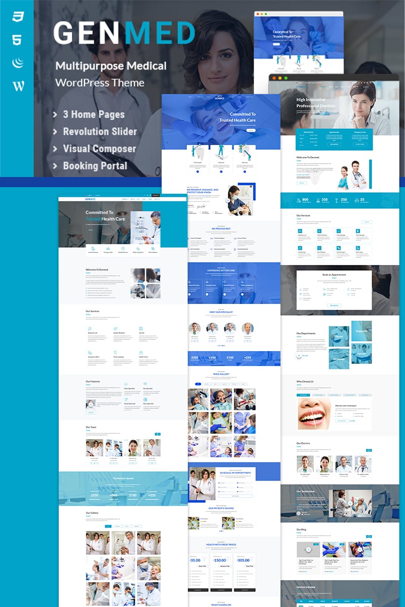 "Genmed | Multipurpose Medical" thème WordPress adaptatif #98144