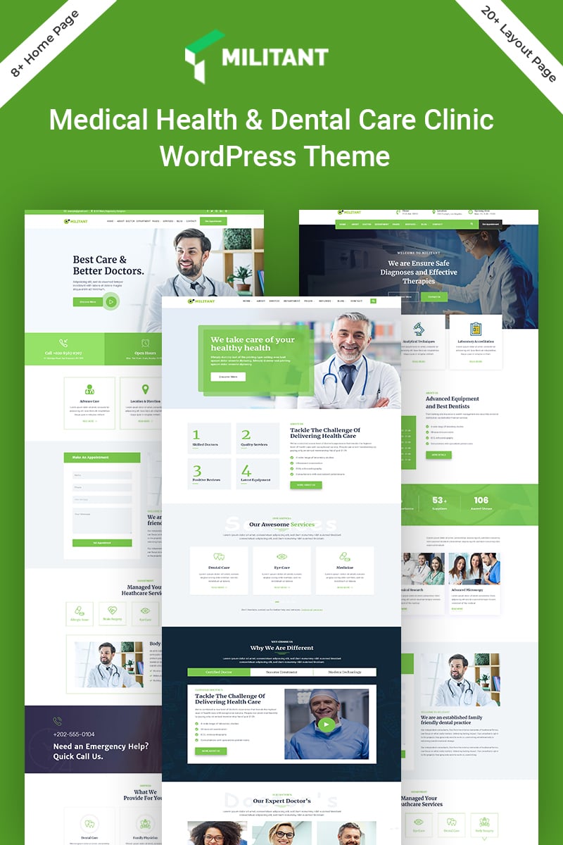 Militant-Medical & Health Tema WordPress №98138