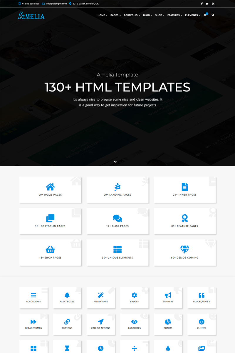 "Amelia - All in One Business" modèle web adaptatif #98275