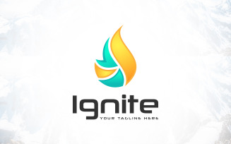 Ignite Flame Flare Oil Gas Logo Design