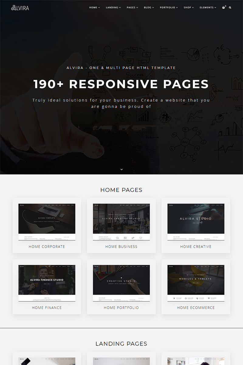 Modello Siti Web Responsive #98276 "Alvira - One and Multi Page HTML"