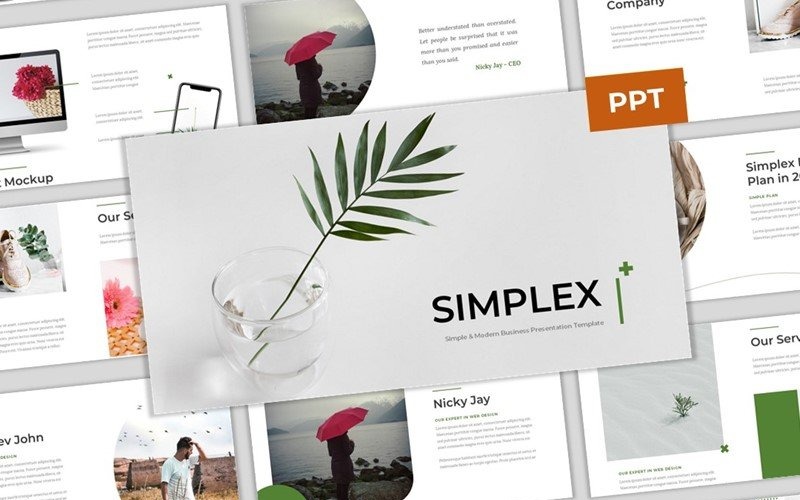 Simplex - Simple & Modern Business PowerPoint template PowerPoint Template