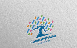 Tree Digital Financial Investment 1 Logo Template