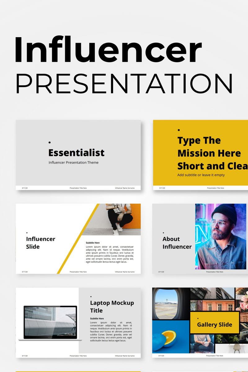 Influencer Presentation PowerPoint template