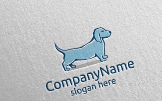 Dog for Pet Shop, Veterinary, or Dog Lover Concept 3 Logo Template