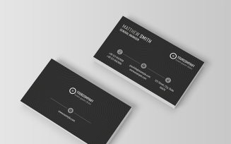 Business Card Layout with Black Circles - Corporate Identity Template