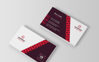 Business Card Layout with Red Elements - Corporate Identity Template