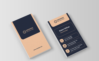 Business Card Layout with Tan Accents - Corporate Identity Template