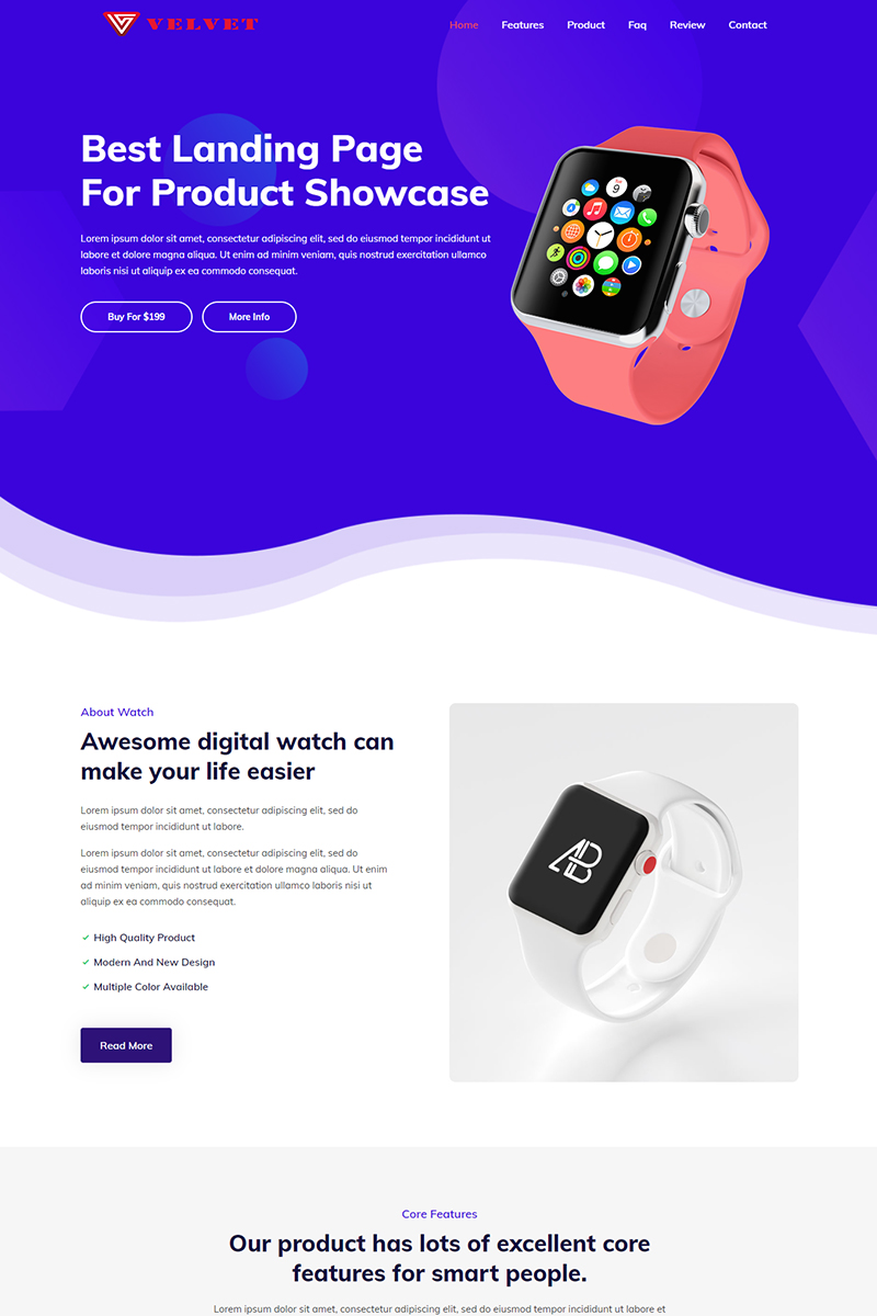 Velvet - Product Landing Page Template