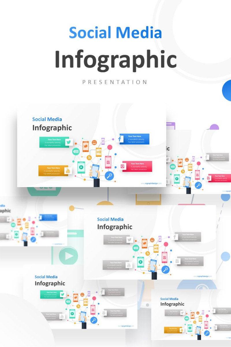 Hand Holding Smartphone Presentation PowerPoint template