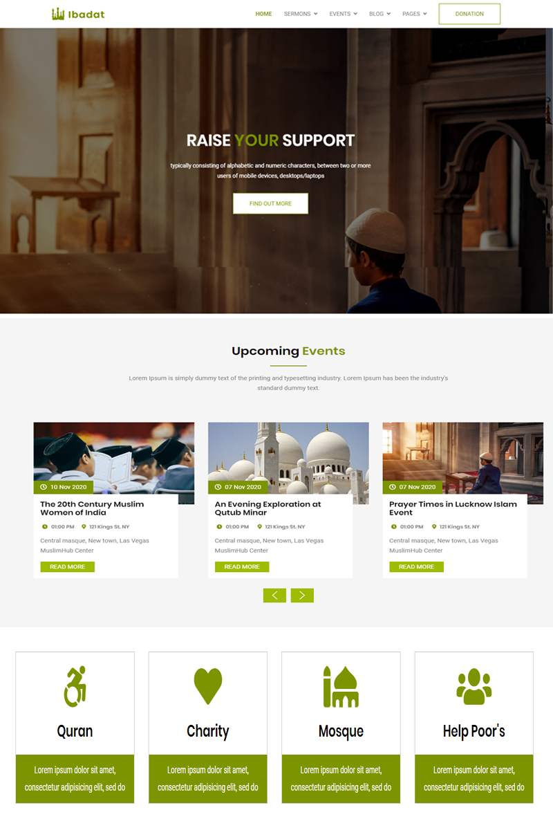 Ibadat - Donation, Nonprofit HTML5 Website Template