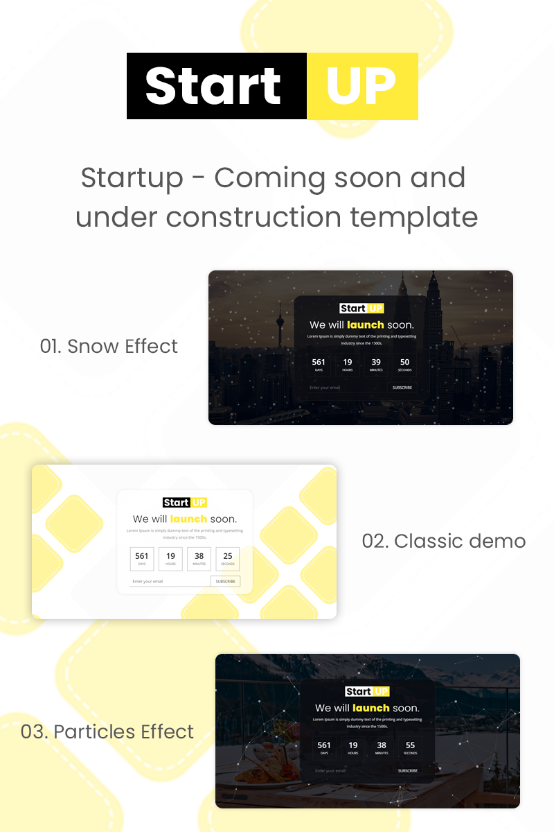 Startup - Coming soon template. Specialty Page