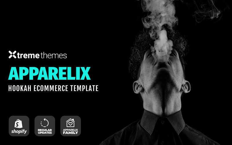 "Apparelix Hookah Online eCommerce Template" thème Shopify adaptatif #98574