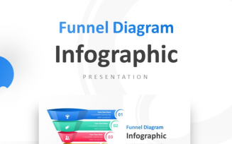 Colorful 3D Funnel Diagram Presentation PowerPoint template