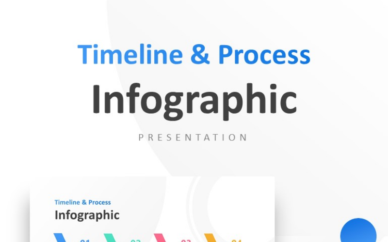 Four Business Process with Timeline Presentation PowerPoint template PowerPoint Template