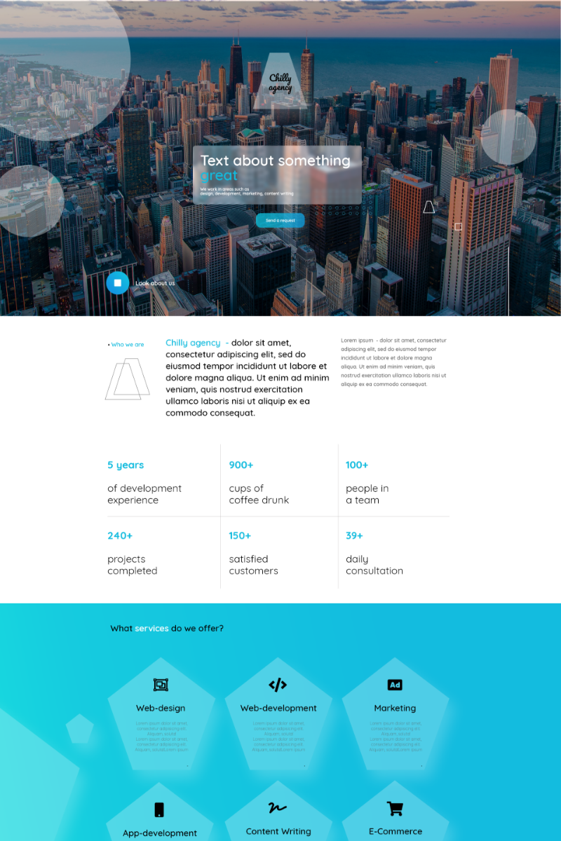 Responsywny szablon Landing Page Chilly Agency #98585