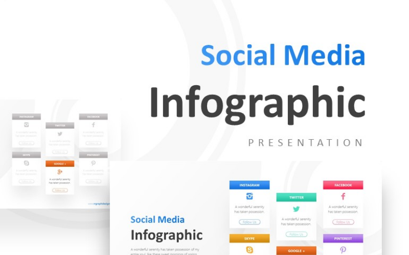 Social Media Icon Six Options Presentation PowerPoint template PowerPoint Template