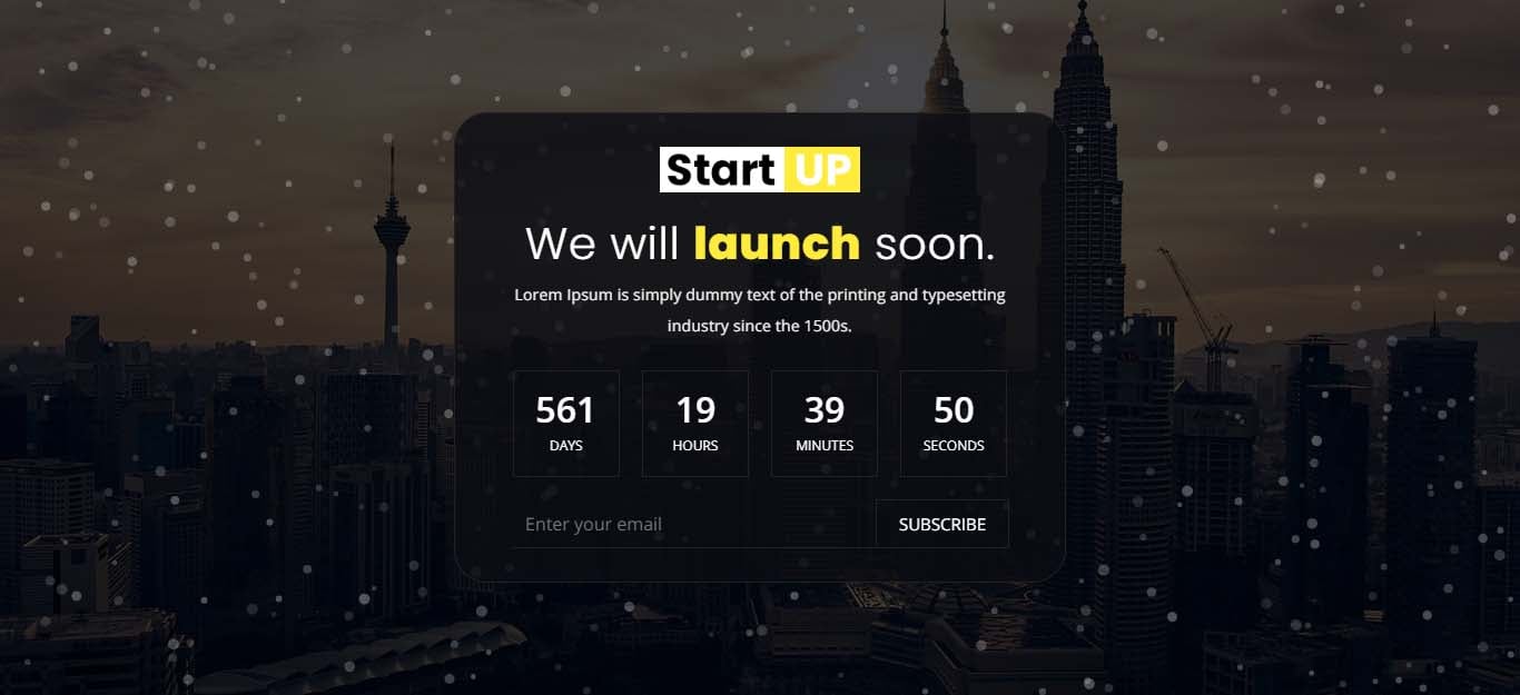Startup - Coming soon template. Specialty Page - screenshot