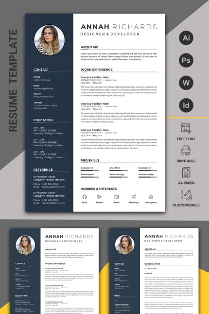 Template #98686 Rsume Template Webdesign Template - Logo template Preview