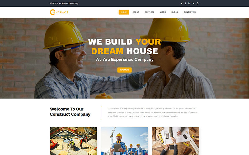 Contract - Construction HTML5 Template Website Template