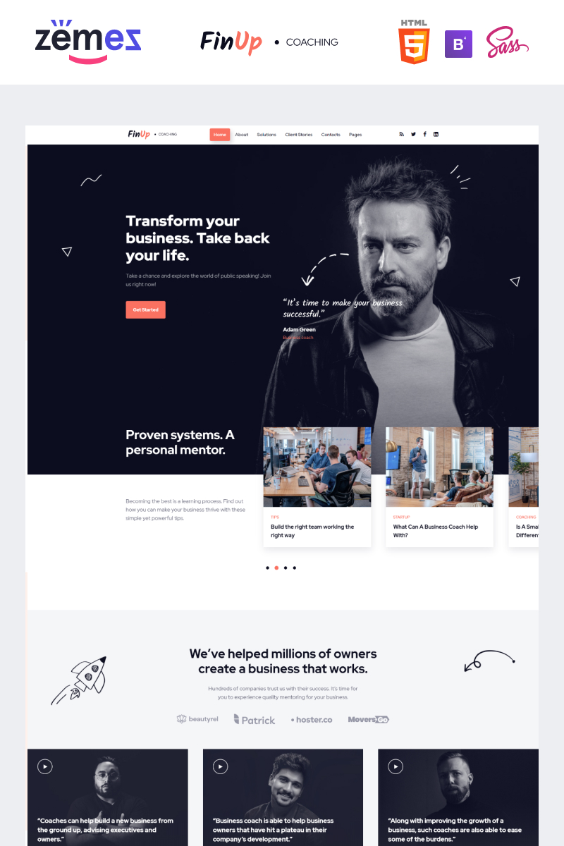 FinUp - Business Coach Website Template - screenshot