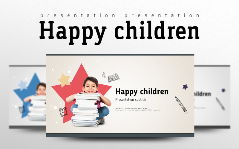 Happy Children PowerPoint template PowerPoint Template